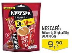 Nescafe 3ü1 Arada Original 18 g 20 Al 18 Öde image