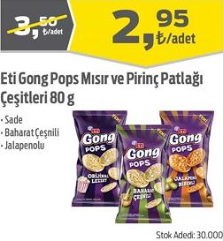 Eti Gong Pops Mısır ve Pirinç Patlağı Çeşitleri 80 g image