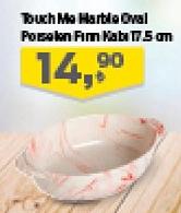 Touch Me Marble Oval Porselen Fırın Kabı 17.5 cm image