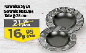 Keramika Siyah Seramik Makarna Tabağı 28 cm image
