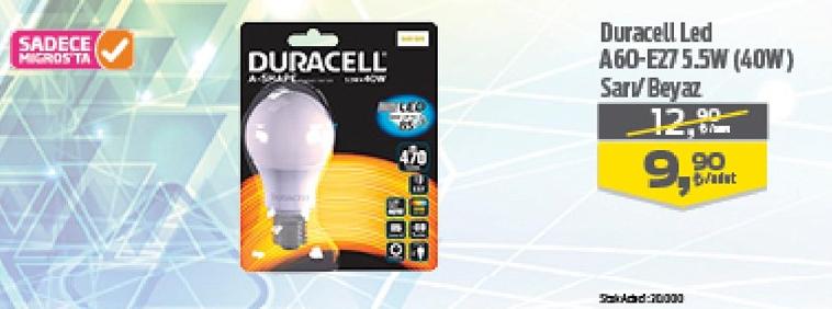 Duracell Led A60-E27 5.5W (40W) Sarı/Beyaz image