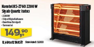 Kumtel KS-2760 2200W Siyah Quartz Isıtıcı image