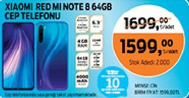 Migros Xiaomi Red Mi Note 8 64 GB Cep Telefonu