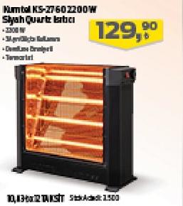 Kumtel KS-2760 2200 W Siyah Quartz Isıtıcı image