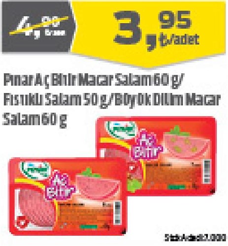 Pınar Aç Bitir Macar Salam 60 g / Fıstıklı Salam 50 g / Büyük Dilim Macar Salam  image