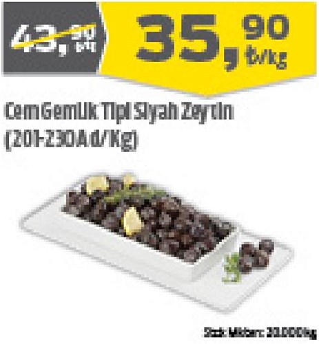 Cem Gemlik Tipli Siyah Zeytin (201-230 Ad/Kg) image