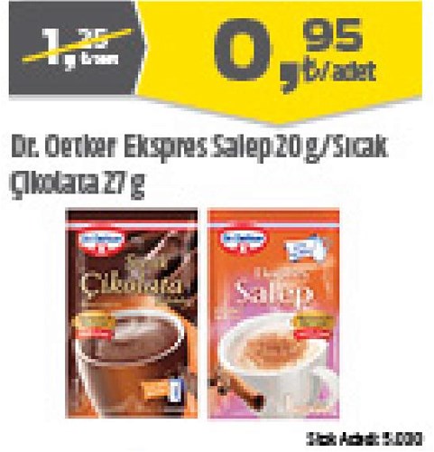 Dr. Oetker Ekspres Salep 20 g / Sıcak Çikolata 27 g image