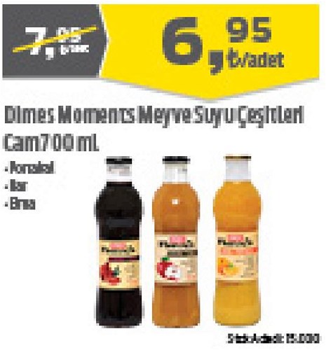 Dimes Moments Meyve Suyu Çeşitleri Cam 700 ml image