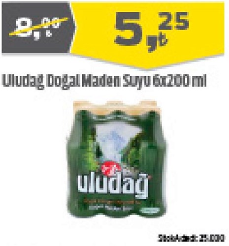 Uludağ Doğal Maden Suyu 6x200 ml image