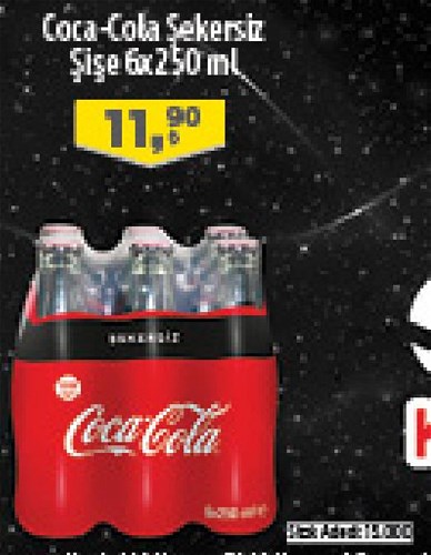 Coca-Cola Şekersiz Şişe 6x250 ml image