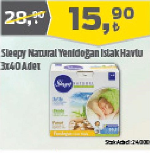 Sleepy Natural Yenidoğan Islak Havlu 3x40 Adet image