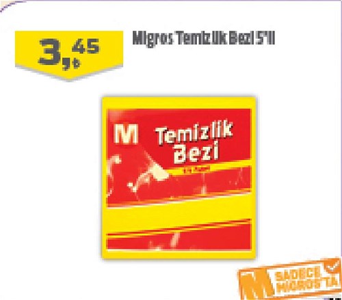 Migros Temizlik Bezi 5'li image