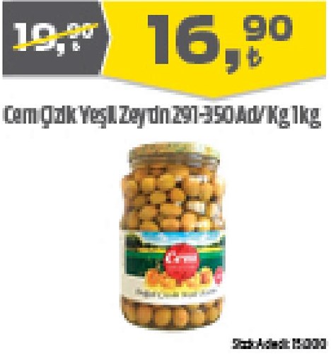 Cem Çizik Yeşil Zeytin 291-350 1 kg image