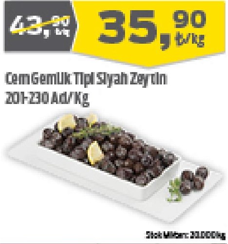 Cem Gemlik Tipi Siyah Zeytin 201-230 Kg image