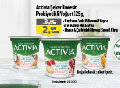 Activia Şeker İlavesiz Probiyotikli Yoğurt 125 g image