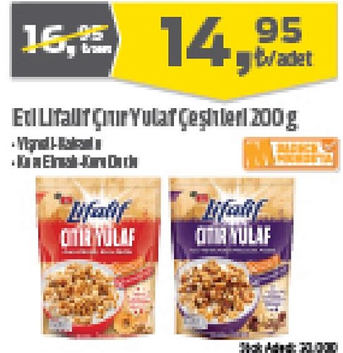 Eti Lifalif Çıtır Yulaf Çeşitleri 200 g image