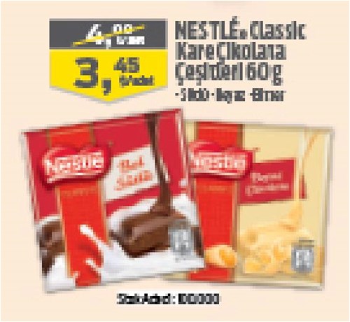 Nestle Classic Kare Çikolata Çeşitleri 60 g image