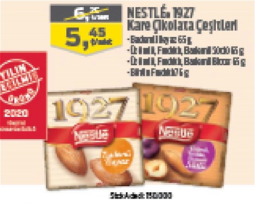 Nestle 1927 Kare Çikolata Çeşitleri/Adet image