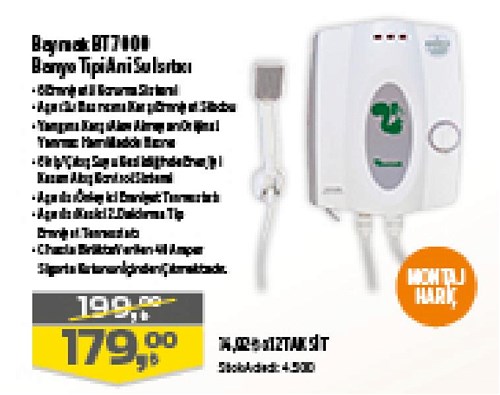 Baymak BT7000 Banyo Tipi Ani Su Isıtıcı image