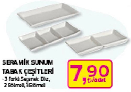 Seramik Sunum Tabak Çeşitler/Adet image