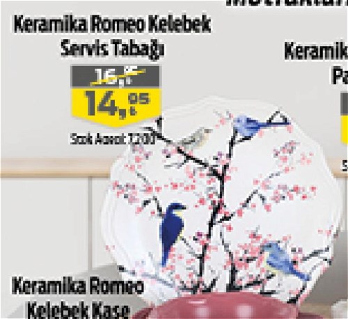 Keramika Romeo Kelebek Servis Tabağı image