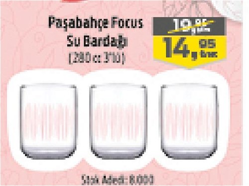 Paşabahçe Focus Su Bardağı 280 cc 3'lü image