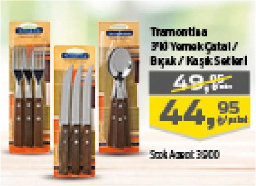 Tramontina 3'lü Yemek Çatal/Bıçak/Kaşık Setleri image