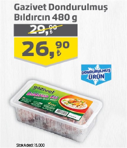 Gazivet Dondurulmuş Bıldırcın 480 g image