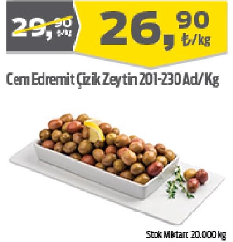 Cem Edremit Çizik Zeytin 201-230 Ad/Kg image