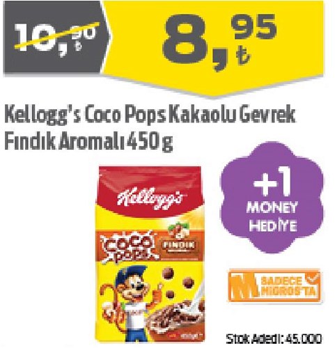 Kellogg's Coco Pops Kakaolu Gevrek Fındık Aromalı 450 g image