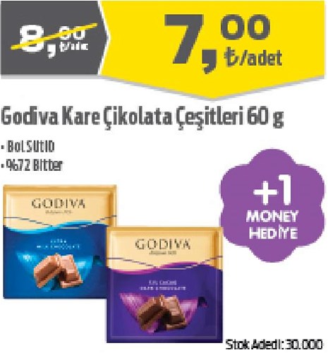 Godiva Kare Çikolata Çeşitleri 60 g image