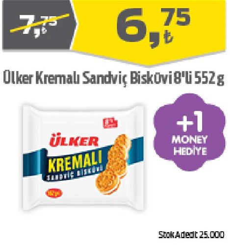 Ülker Kremalı Sandviç Bisküvi 8'li 552 g image