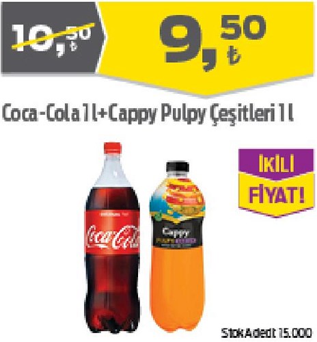 Coca Cola 1 l+Cappy Pulpy Çeşitleri 1 l image