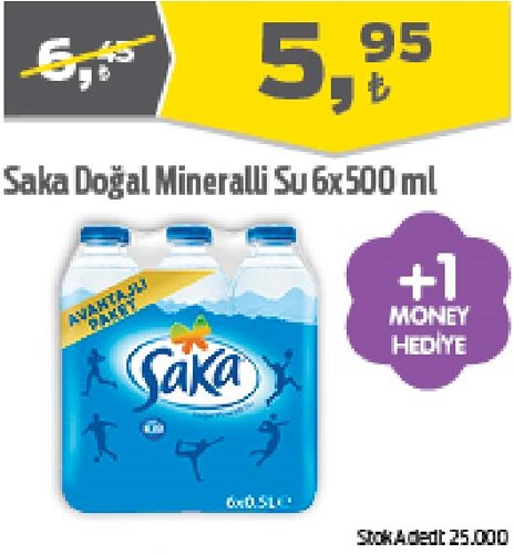 Saka Doğal Mineralli Su 6x500 ml image