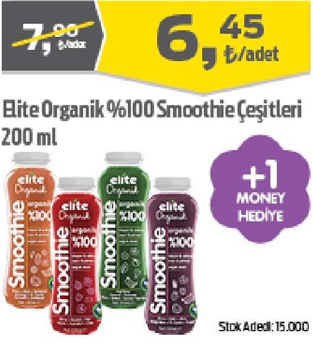 Elite Organik %100 Smoothie Çeşitleri 200 ml image