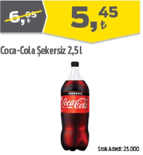 Coca Cola Şekersiz 2,5 l image