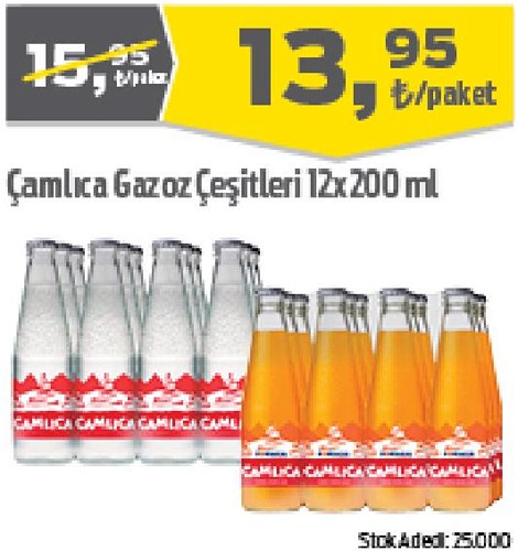 Çamlıca Gazoz Çeşitleri 12x200 ml image