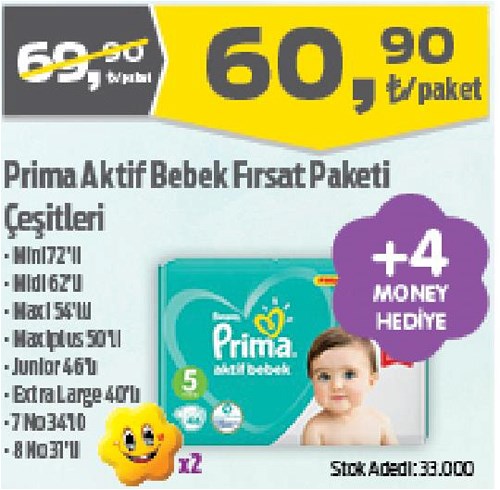 Prima Aktif Bebek Fırsat Paketi Çeşitleri/Adet image