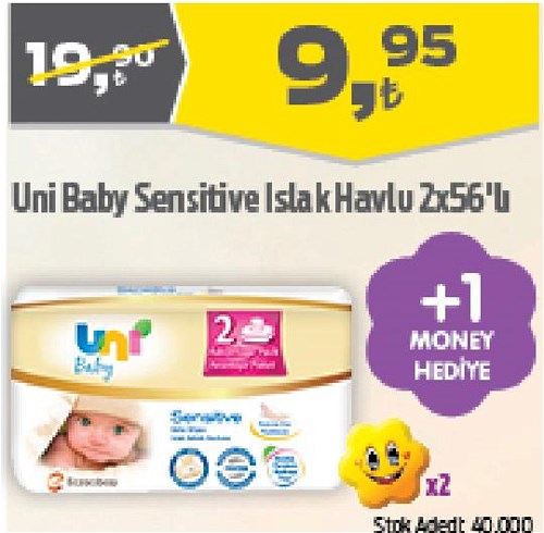 Uni Baby Sensitive Islak Havlu 2x56'lı image