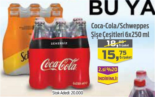 Coca-Cola/Schweppes Şişe Çeşitleri 6x250 ml image