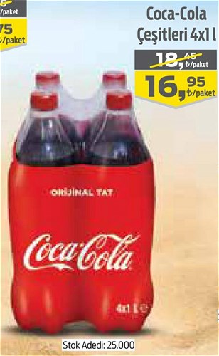 Coca Cola Çeşitleri 4x1 l image