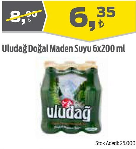 Uludağ Doğal Maden Suyu 6x200 ml image