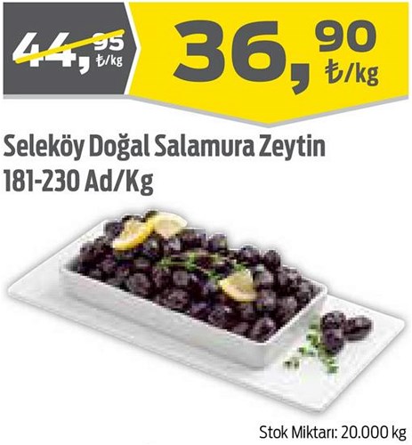 Seleköy Doğal Salamura Zeytin 181-230 Adet/Kg image