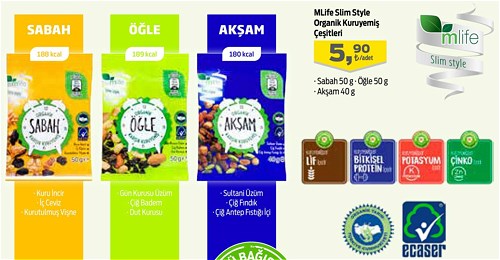 MLife Slim Style Organik Kuruyemiş Çeşitleri/Adet image