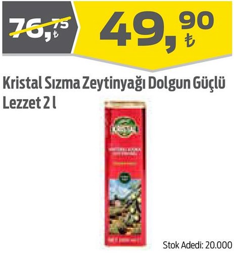 Kristal Sızma Zeytinyağı Dolgun Güçlü Lezzet 2 l image