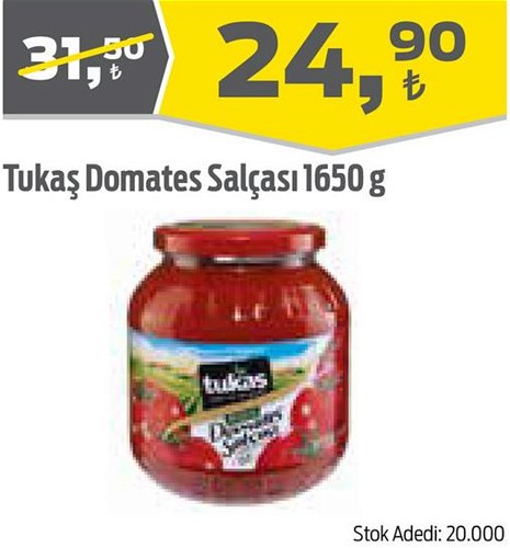 Tukaş Domates Salçası 1650 g image