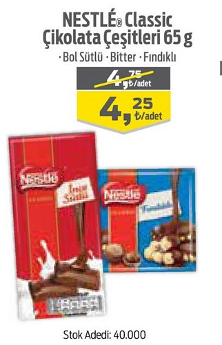 Nestle Classic Çikolata Çeşitleri 65 g image