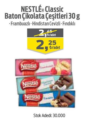 Nestle Classic Baton Çikolata Çeşitleri 30 g image