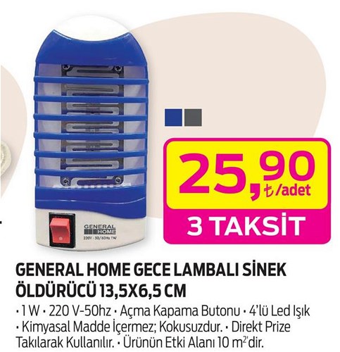 General Home Gece Lambalı Sinek Öldürücü 13,5x6,5 cm | İndirimde Market
