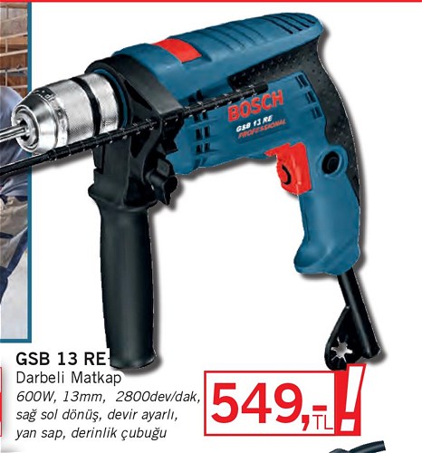 Bosch GSB 13 RE Darbeli Matkap 600W image